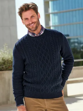 Barbour Trui met ronde hals en kabelmotief