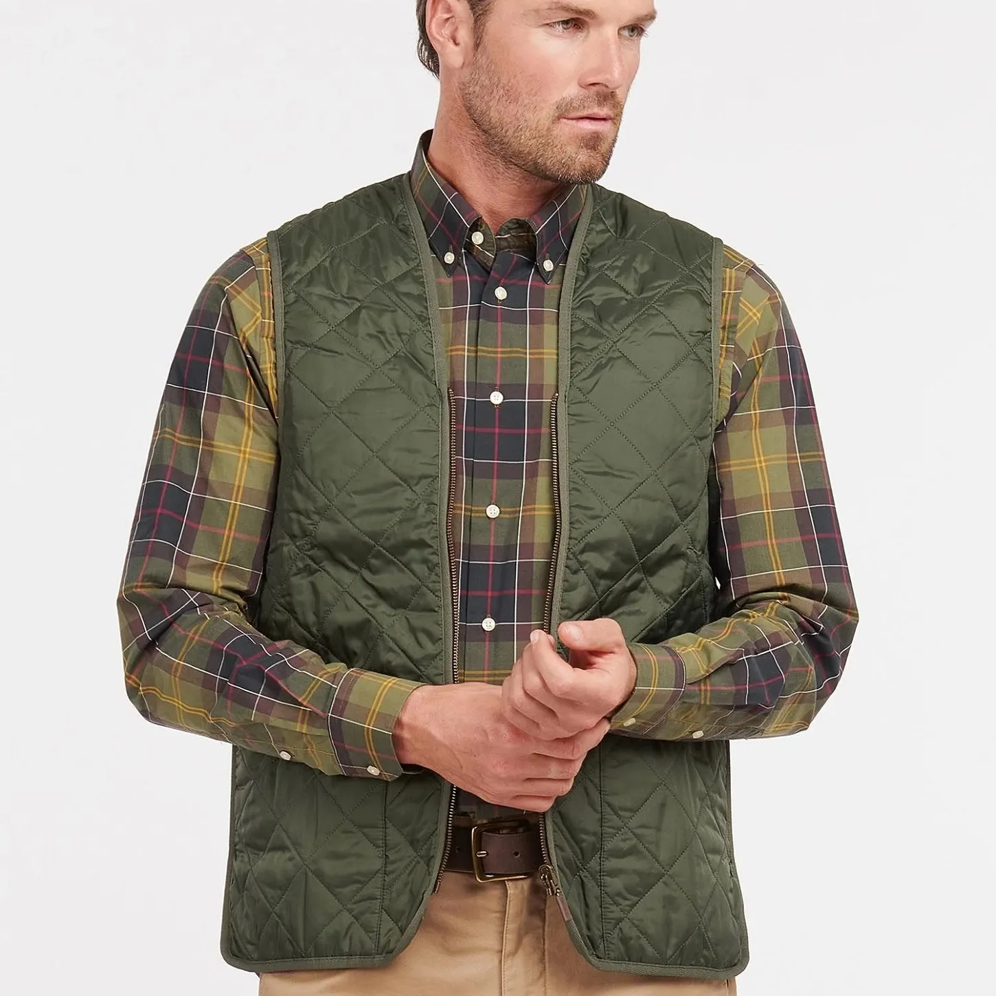 BODYWARMER BARBOUR MEN QUILTED WAISTCOAT/ZIPIN LINER OLIVE CLASSIC