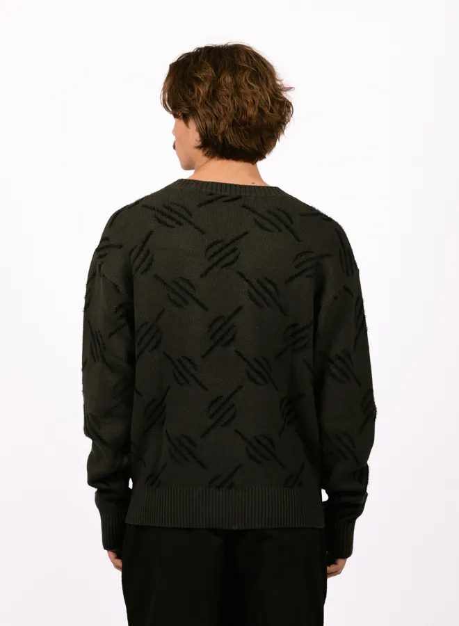 Daily Paper Zwart Tevin Monogram Knit Sweater