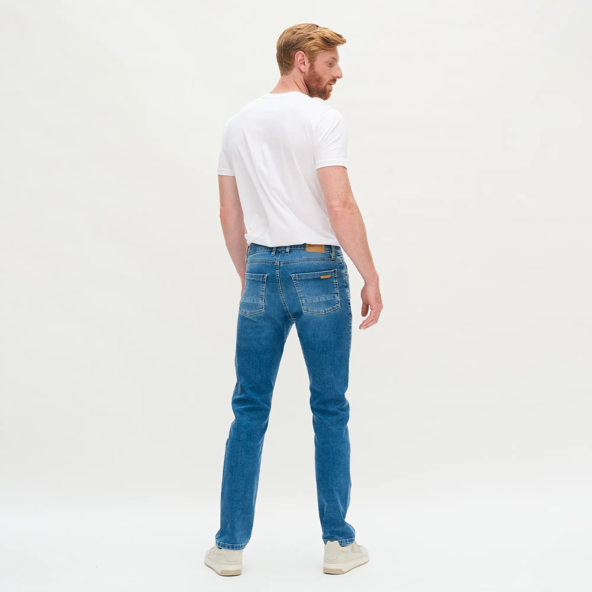 Herenjeans bio katoen, Bosco mid indigo – LIVING CRAFTS