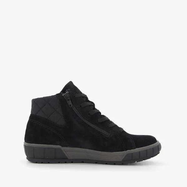Hush Puppies hoge leren dames sneakers zwart