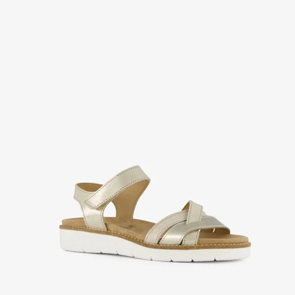 Hush Puppies leren dames sandalen wit goud