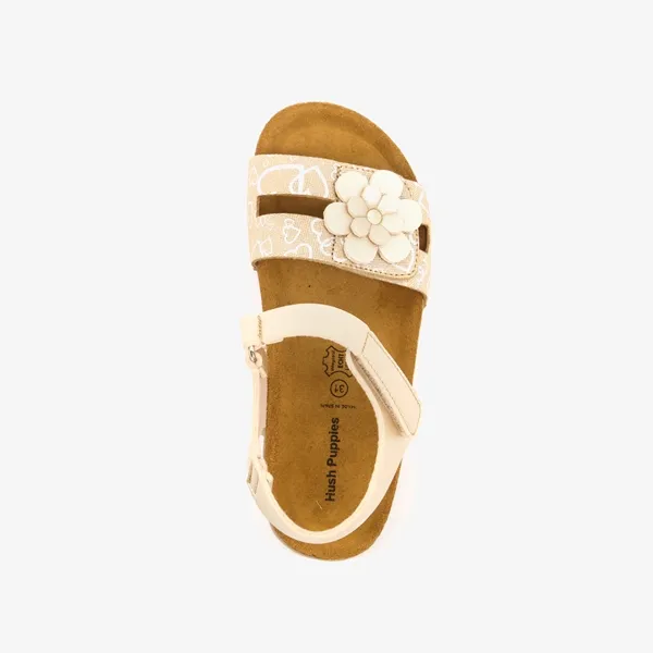 Hush Puppies meisjes bio sandalen goud met bloem