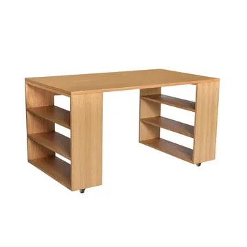 HüBSCH INTERIOR  UTILITY SCHREIBTISCH MIT ROLLEN, EICHE