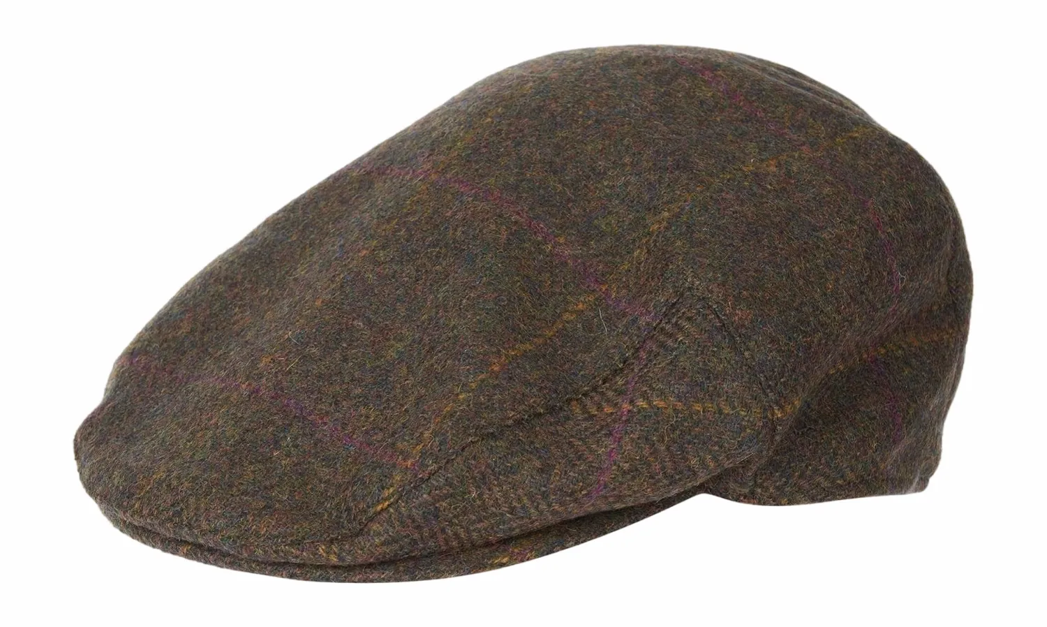 Pet Barbour Men Crieff Flat Cap Olive Purple Yellow (7 1/8)