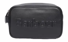 Toilettas Barbour Men Debossed Logo Leather Black