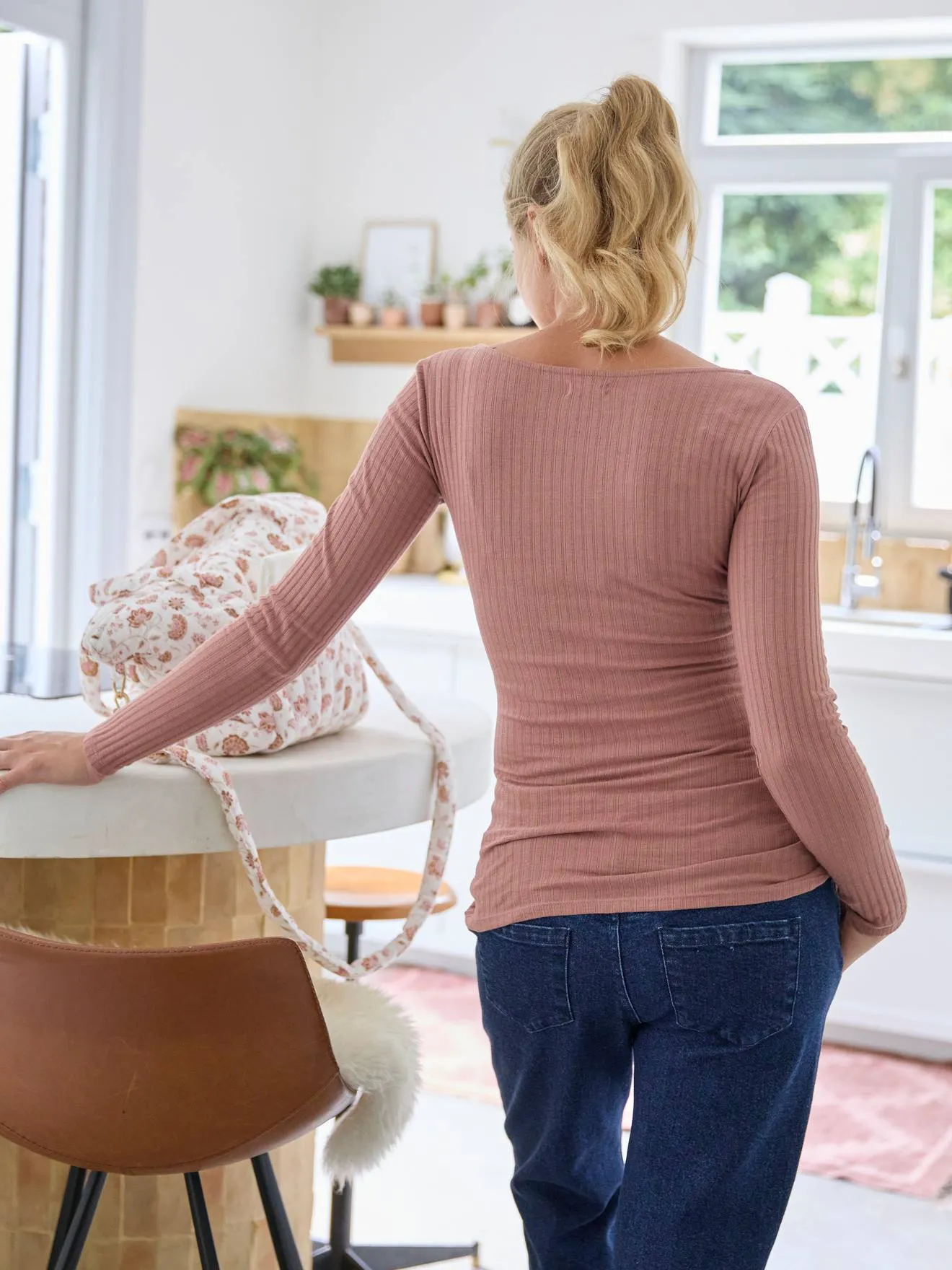 VERTBAUDET  TSHIRT MET WIKKELEFFECT ZWANGERSCHAP EN BORSTVOEDING  ROZENHOUT